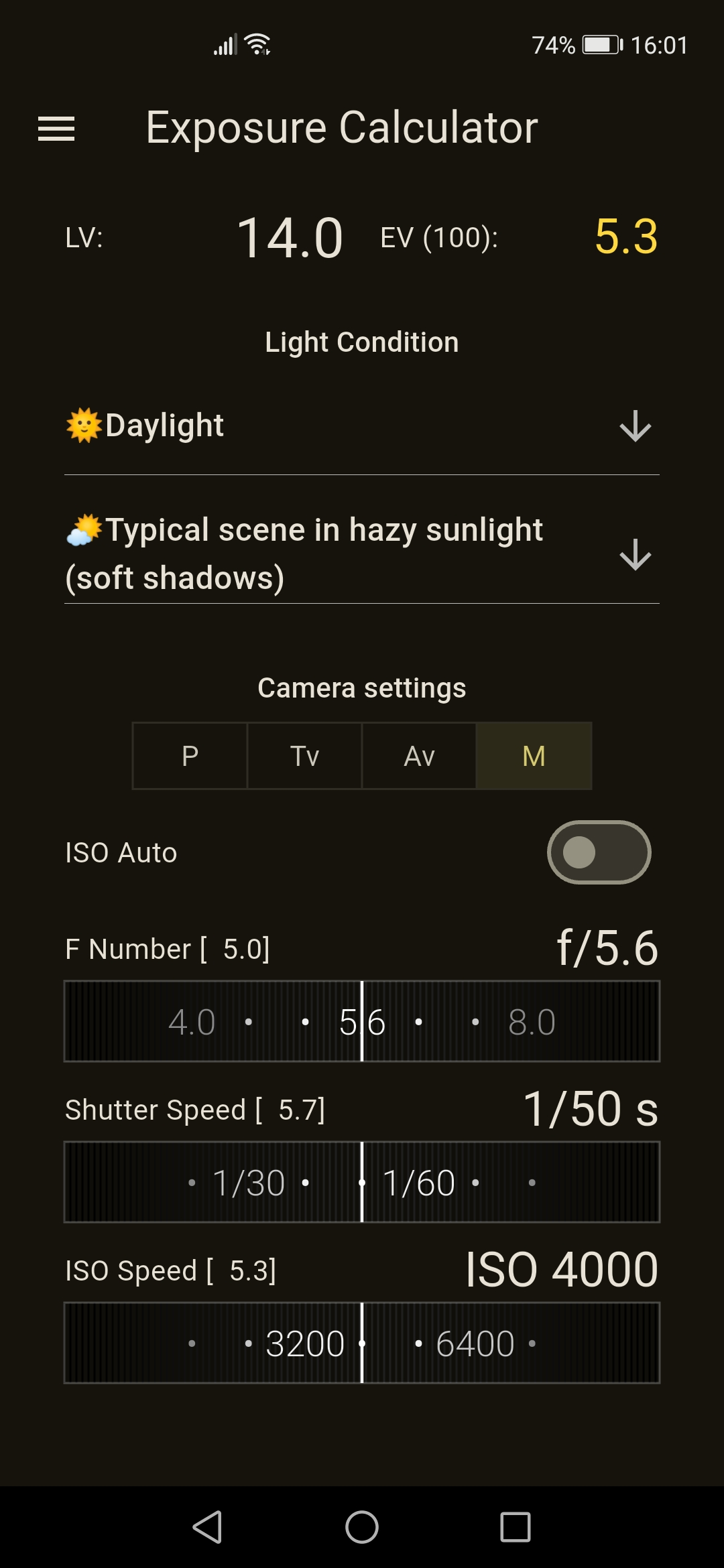 Exposure Calculator screenshot